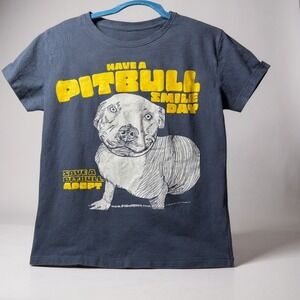 Women Pitbull‎ Smile Day Graphic T Shirt Blue XXL Dog Adopt Save